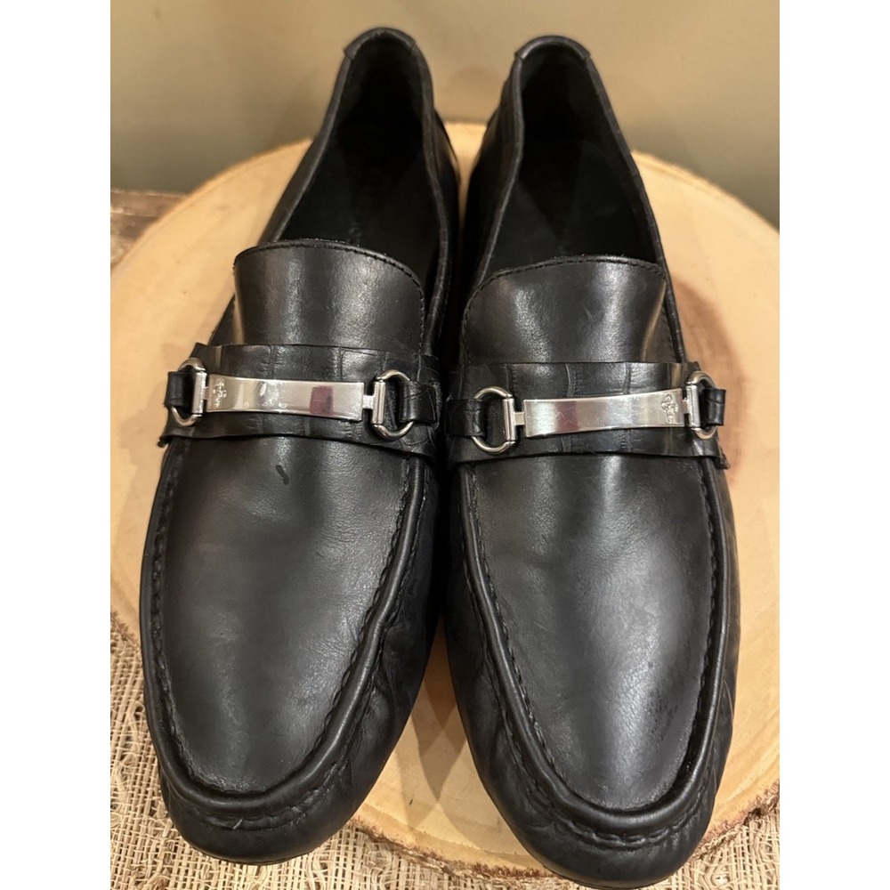 Cole Haan Men 11.5 M Somerset Bit II Loafers Black Tumbled Leather $168